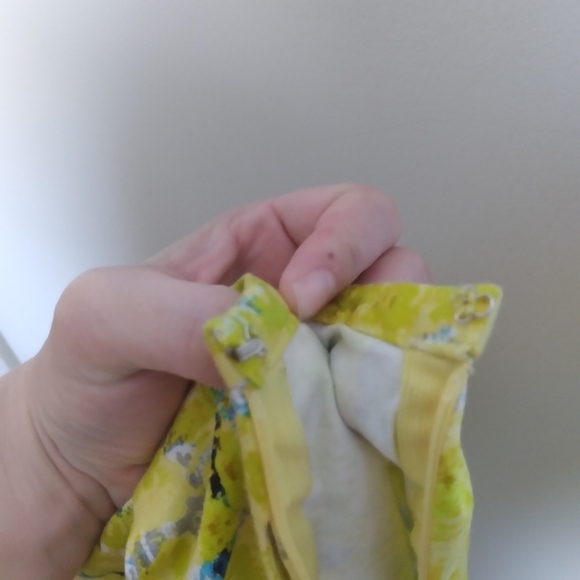 Jack By Bb Dakota Yellow and Blue Abstract Print Pleated Mini Skirt Size 4 - Picture 8 of 12